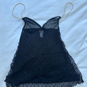 Black Lace Slip Top